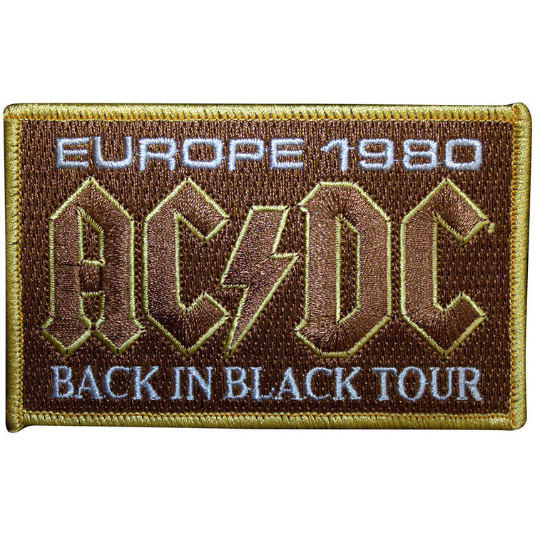 ACDC Back In Black Europe 1980 Tour Woven Patch