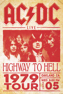 AC/DC concert poster for 'Highway to Hell' tour in Oakland, CA in 1979.