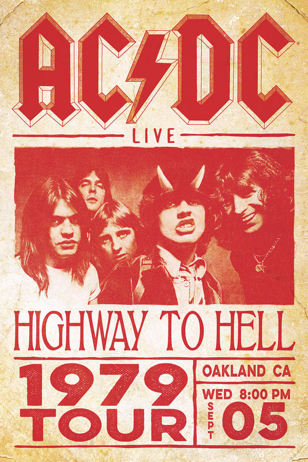 ACDC Highway To Hell 1979 Tour Concert Poster