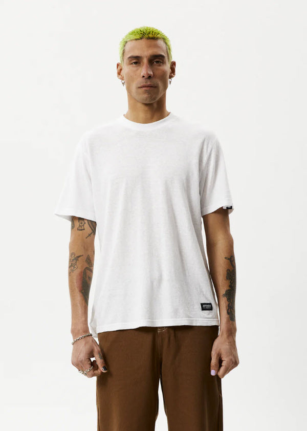 Afends Classic Hemp Retro T-Shirt White