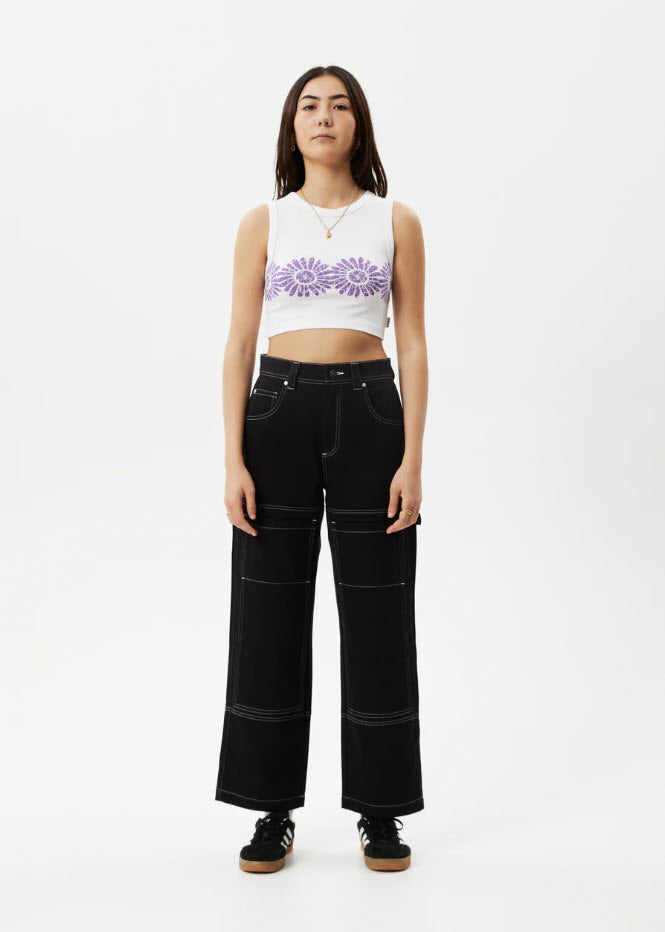 Afends Daisy Cropped Singlet White