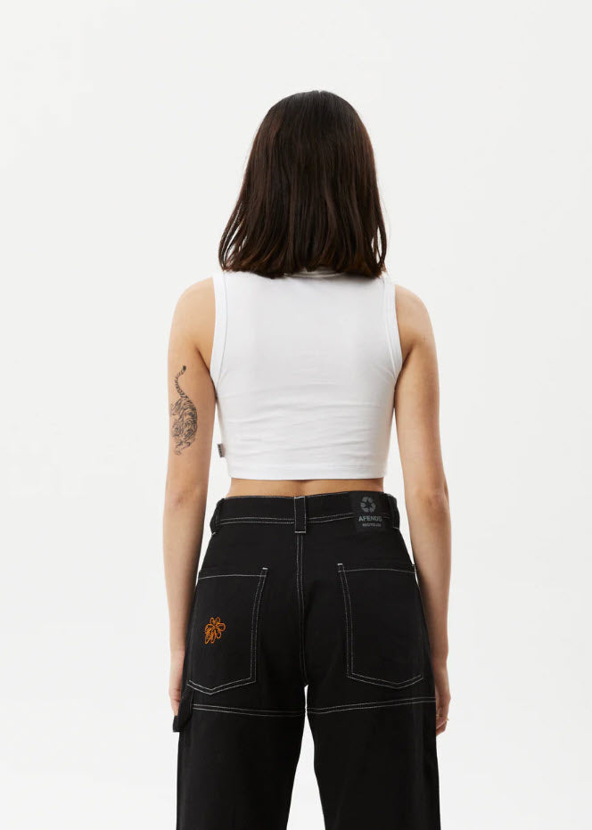 Afends Daisy Cropped Singlet White