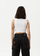 Afends Daisy Cropped Singlet White
