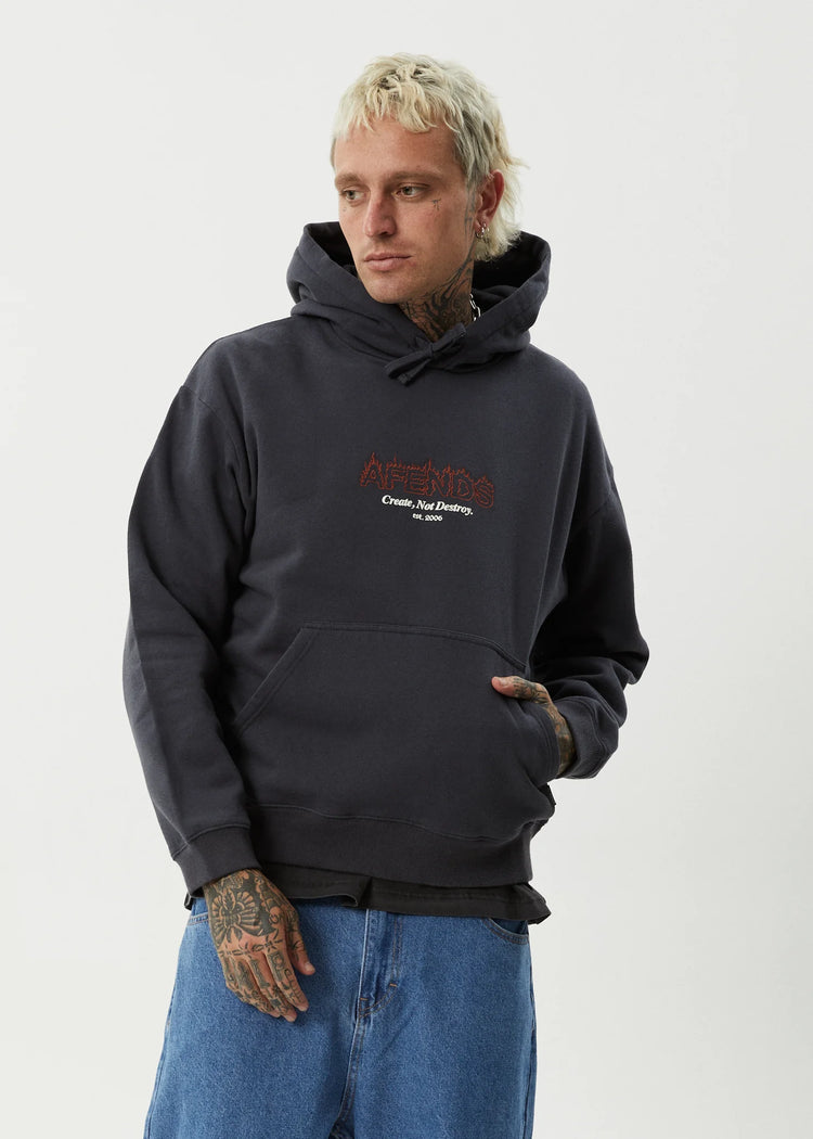 Afends - Ember - Pull On Hood - Charcoal