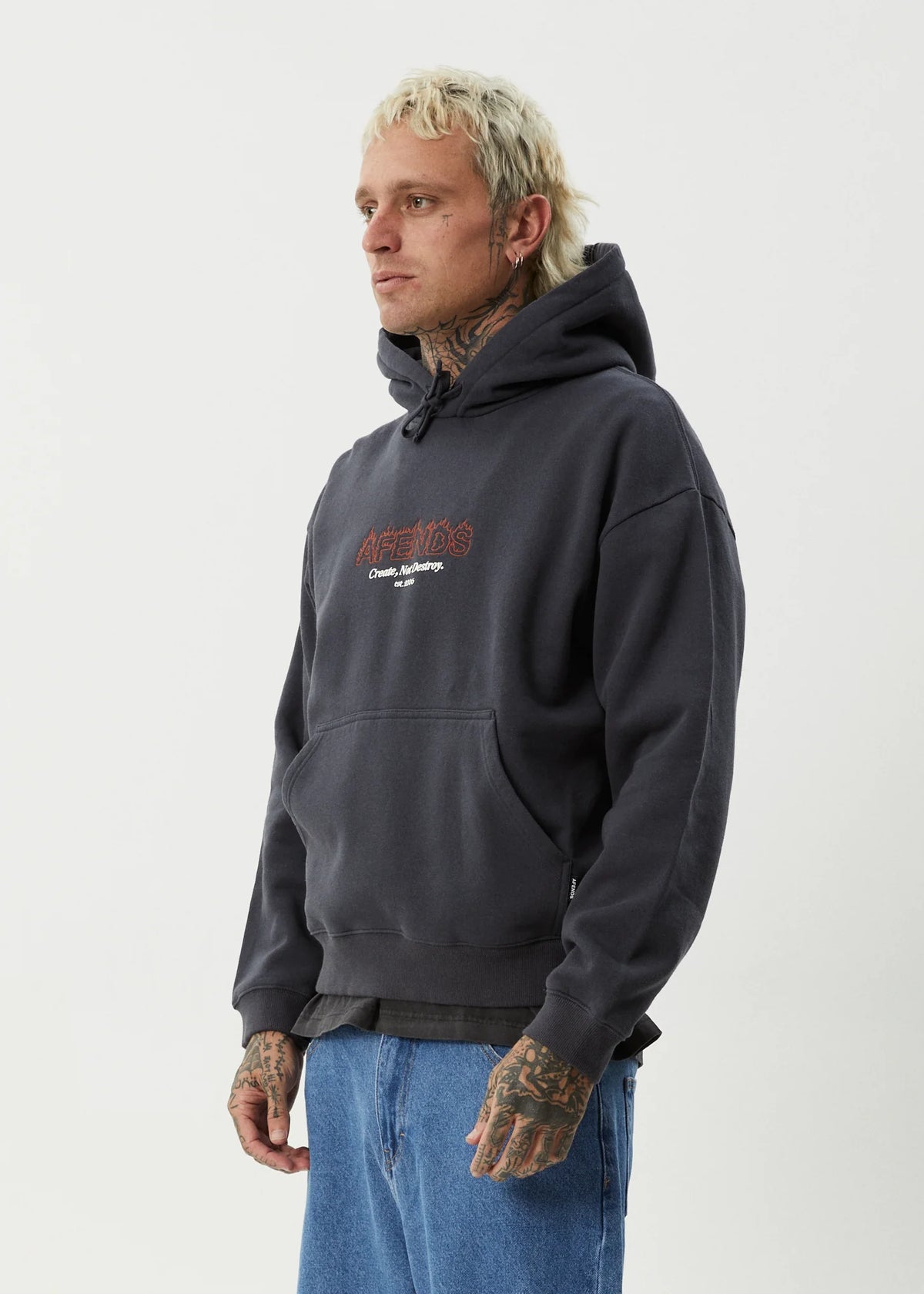Afends - Ember - Pull On Hood - Charcoal