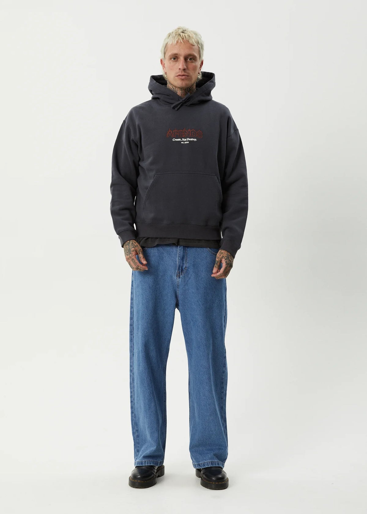 Afends - Ember - Pull On Hood - Charcoal