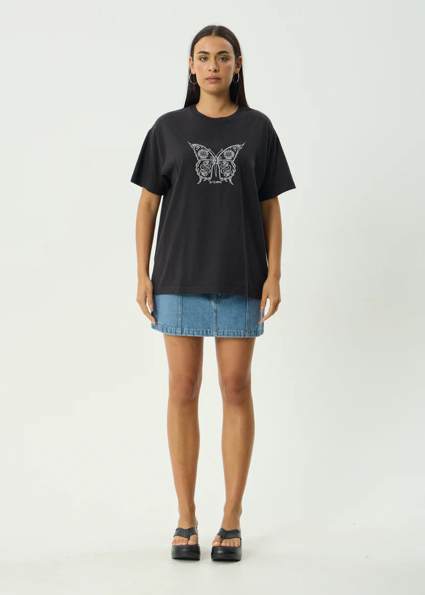 Afends Fly Away Oversized Tee Stone Black