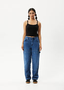 Afends Taylor Hemp Ribbed Singlet Black