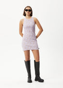 Afends Digital Daisy Ribbed Dress Tulip