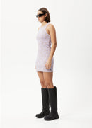 Afends Digital Daisy Ribbed Dress Tulip