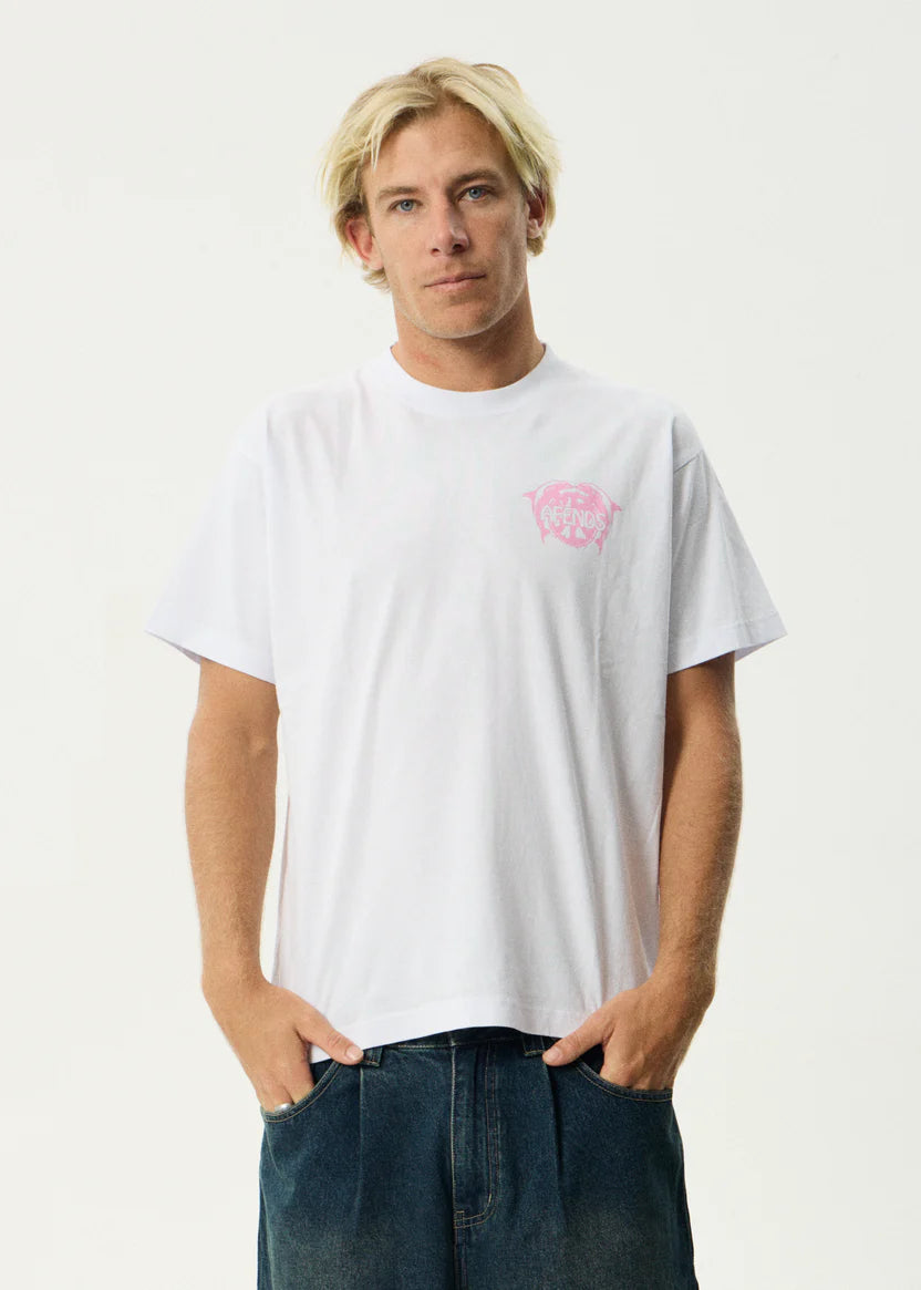 Afends Dolfends Boxy Tee White