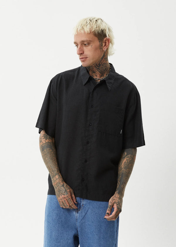 Afends Everyday Hemp Short Sleeve Shirt - Black