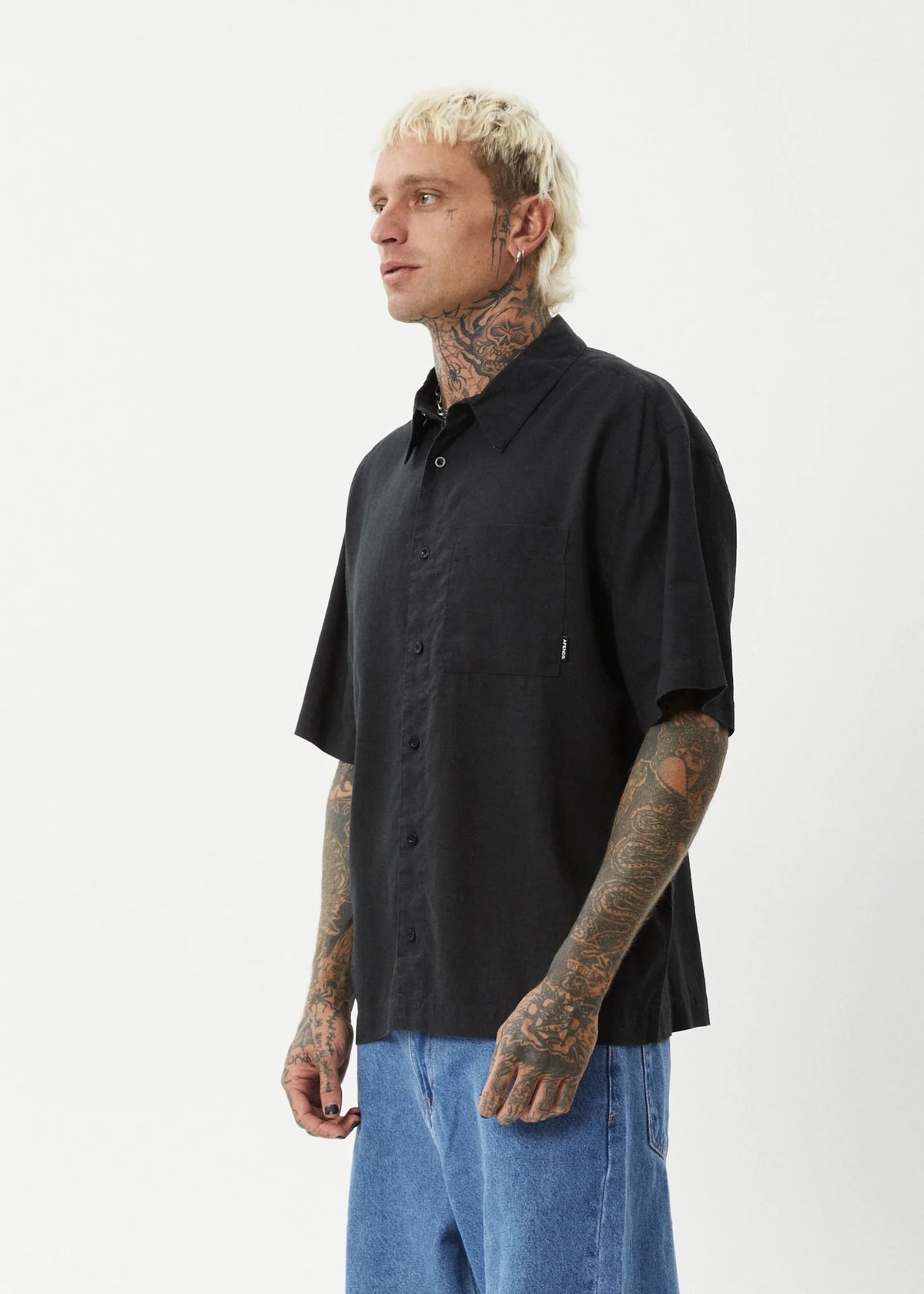 Afends Everyday Hemp Short Sleeve Shirt - Black