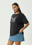 Afends Fly Away Oversized Tee Stone Black