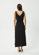 Afends Hemp Focus Seersucker Maxi Dress Black