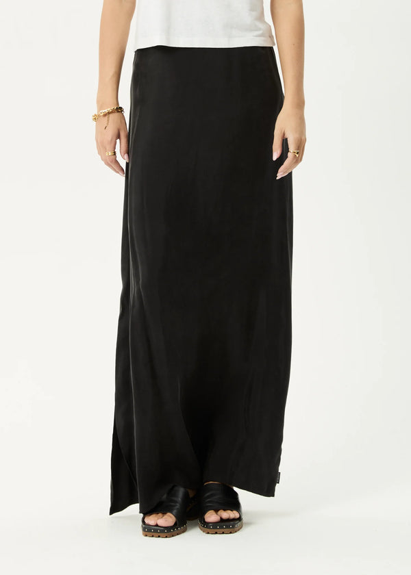 Afends Grace Cupro Maxi Skirt Black