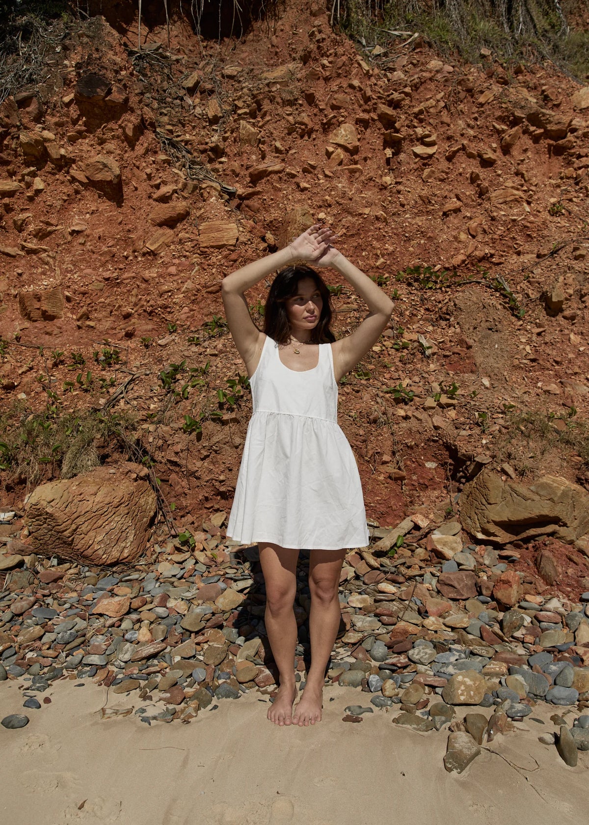 Afends Hemp Jesse Mini Dress Natural White