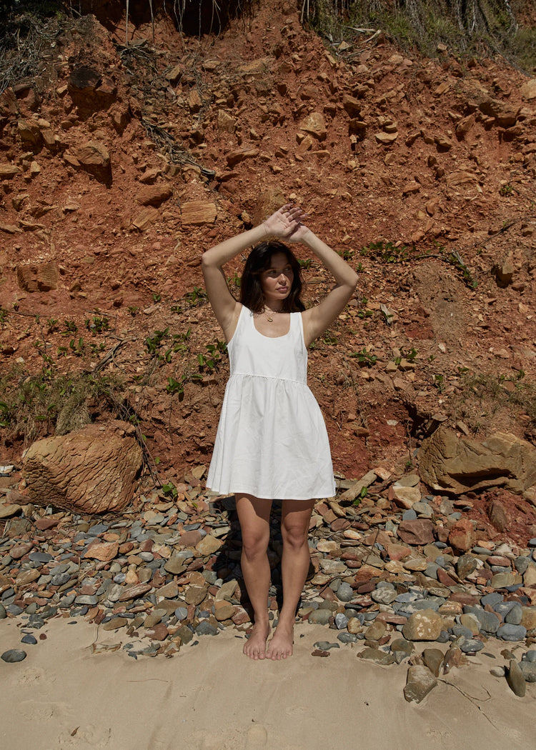 Afends Hemp Jesse Mini Dress Natural White
