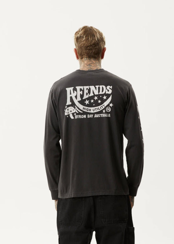 Afends High Utility Long Sleeve Tee Stone Black