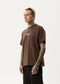 Afends High Utility Recycled Boxy Fit Tee Coffee