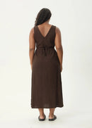 Afends Hemp Focus Seersucker Maxi Dress Coffee