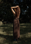 Afends Hemp Focus Seersucker Maxi Dress Coffee
