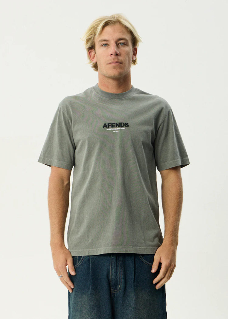 Afends Vinyl Retro Tee Washed Sycamore