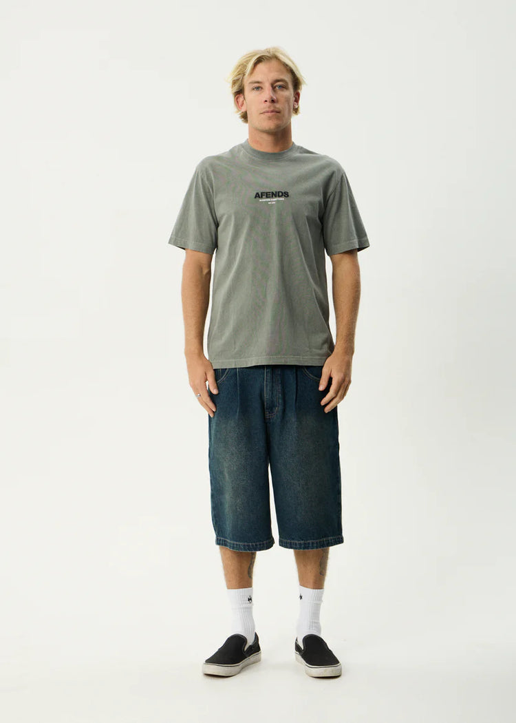 Afends Vinyl Retro Tee Washed Sycamore
