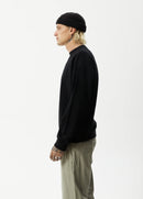 Afends Hemp Indica Crew Neck Jumper Black