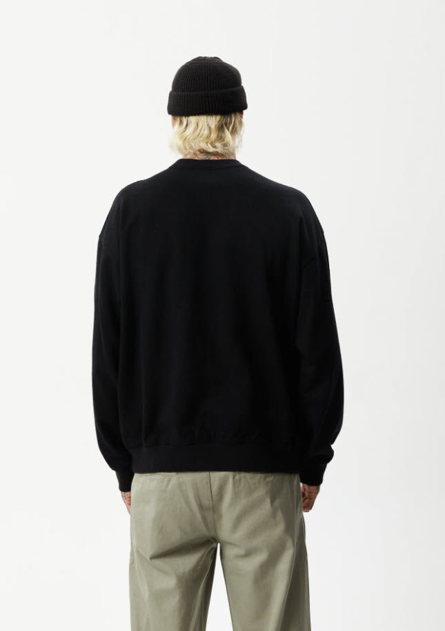 Afends Hemp Indica Crew Neck Jumper Black