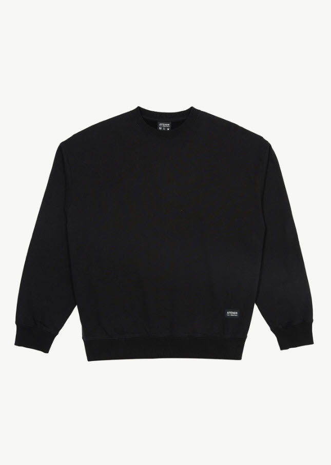 Afends Hemp Indica Crew Neck Jumper Black