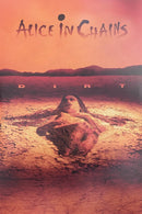 Album cover for 'Dirt' by Alice in Chains with a desert scene and logo.