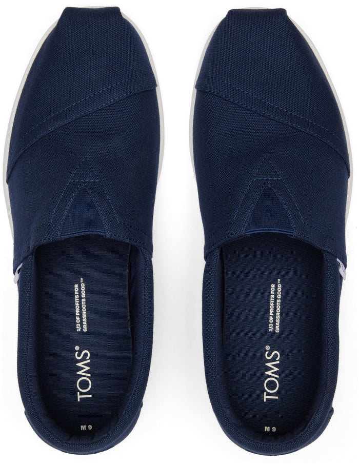 Toms Mens Alpargata FWD - Navy Recycled Cotton Canvas