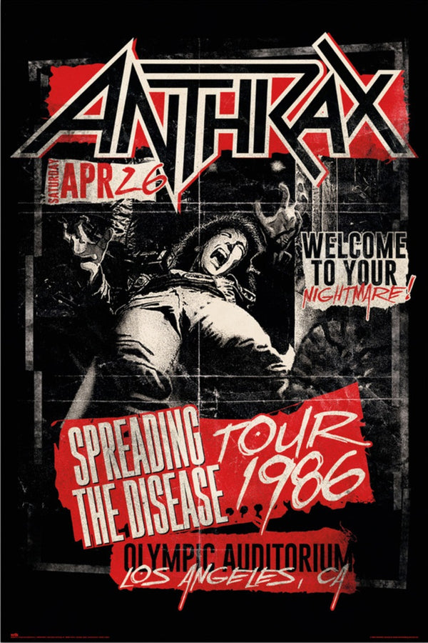 Anthrax Spreading the Disease Tour 1986 Poster