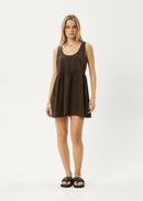 Afends Hemp Jesse Mini Dress Coffee