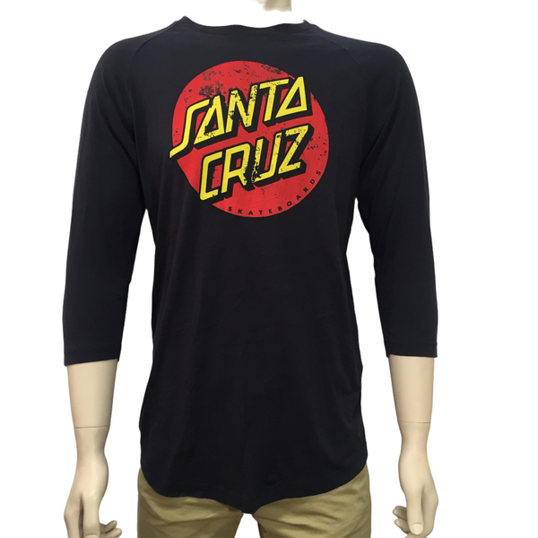 Santa Cruz Big Dot Acid Raglan Acid Black