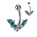 Belly Bar Bat with Abalone Shell Wings