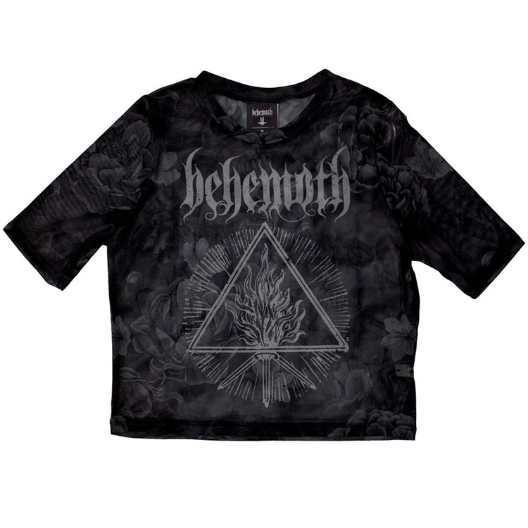 Behemoth Ladies Crop Top Furor Divinus (Black) (Mesh)