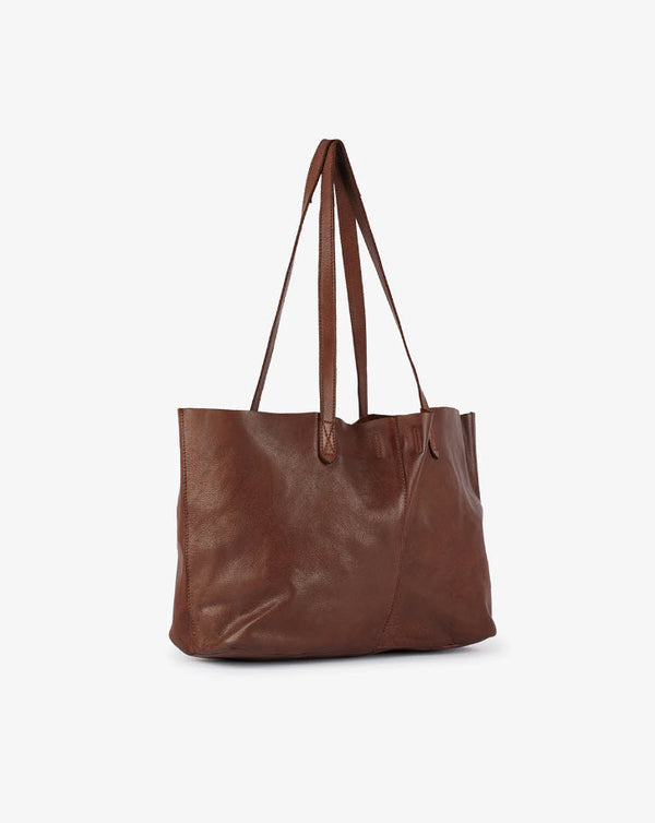 Beholder Akasha Dark Cognac Leather Tote Bag