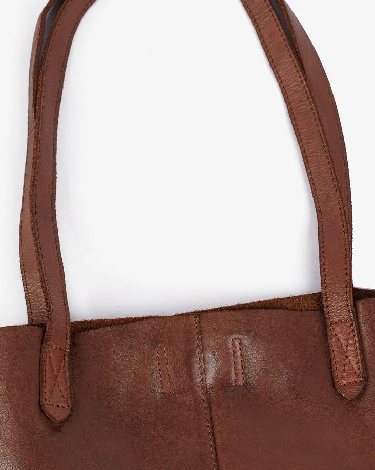 Beholder Akasha Dark Cognac Leather Tote Bag