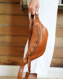 Beholder Cali Saddle Tan Leather Sling Bag