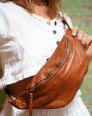 Beholder Cali Saddle Tan Leather Sling Bag