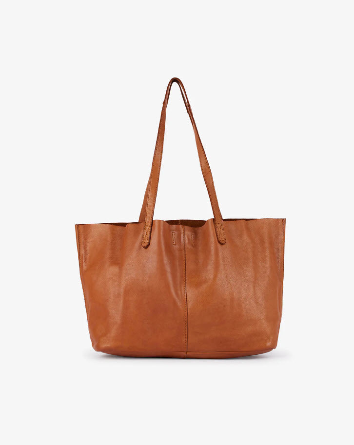 Beholder Akasha Saddle Tan Leather Tote Bag