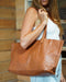 Beholder Akasha Saddle Tan Leather Tote Bag