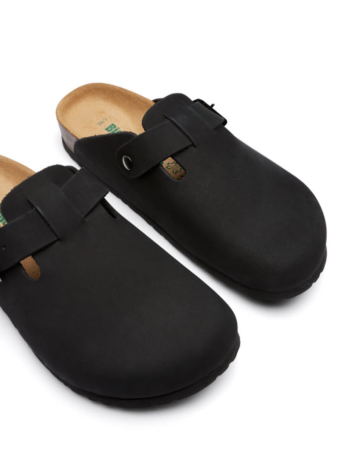 BioNatura Totti Oiled Black Leather Clog