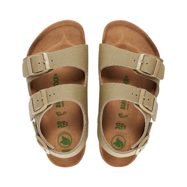 Birkenstock Kids Milano Vegan Faded Khaki Canvas