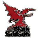 Black Sabbath logo with red dragon on a white background