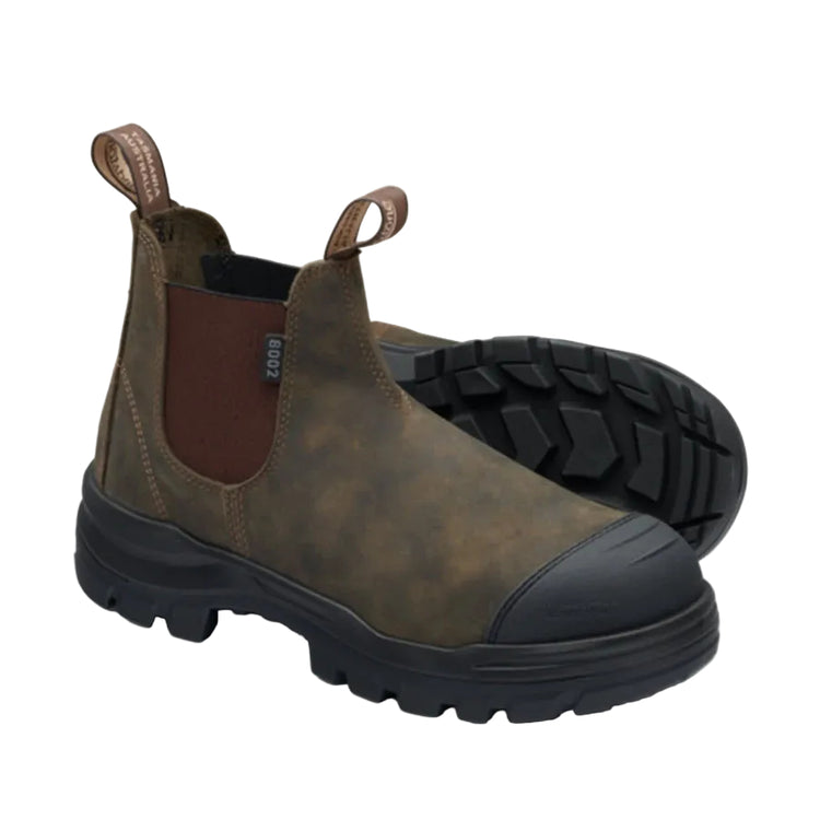 Blundstone 8002 UNISEX ROTOFLEX SAFETY BOOTS - RUSTIC BROWN