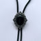 Bolo Vintage Silver Nature Black Obsidian Stone