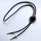 Bolo Vintage Silver Nature Black Obsidian Stone
